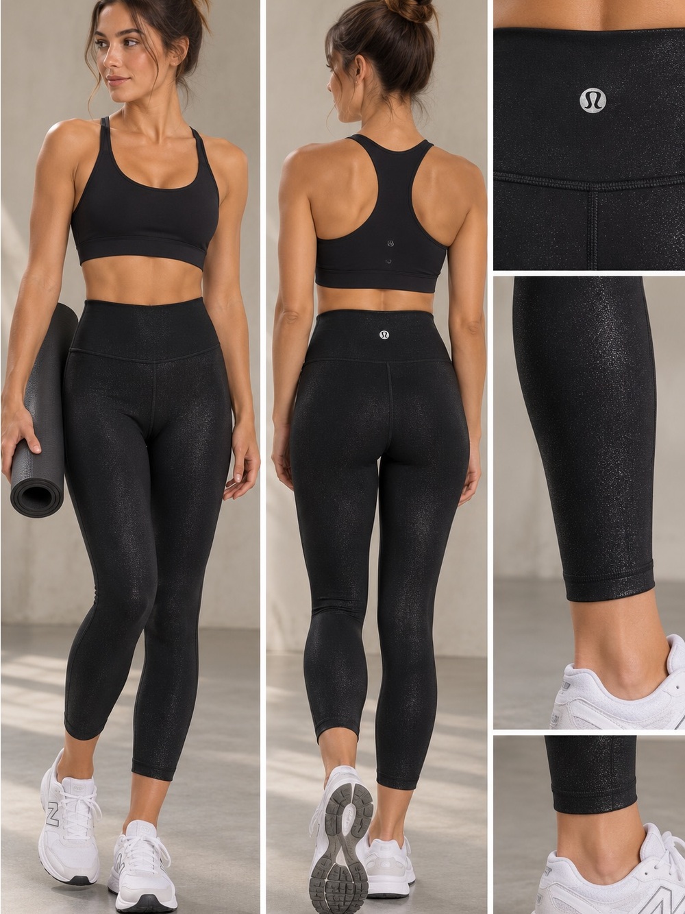Lululemon Wunder Under Crop High-Rise 21"
Luminosity Foil Print Black Black 6